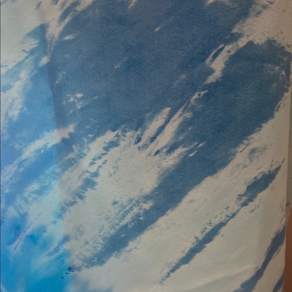 NWOT Blue and White Tie-Dye Silk Dress Size XS - Picture 5 of 6